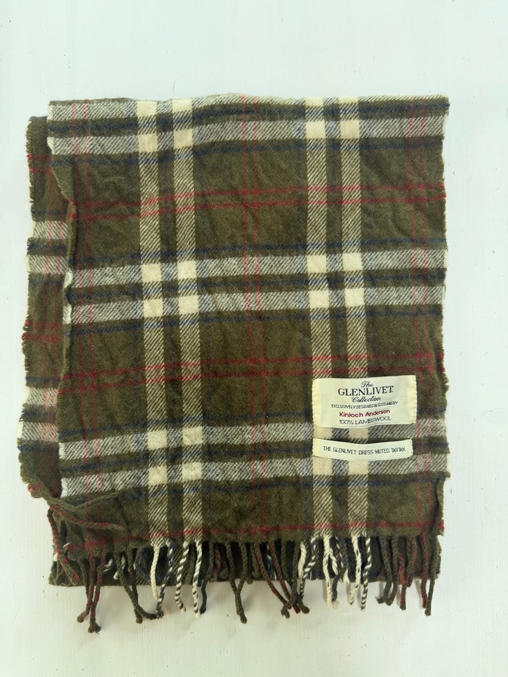 The Glenlivet Kinloch Anderson Tartan Scarf Made in Scotland 100% Lambswool